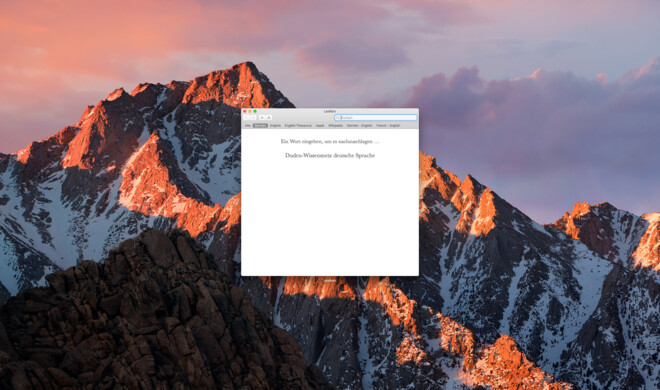 Lexikon-App in macOS Sierra