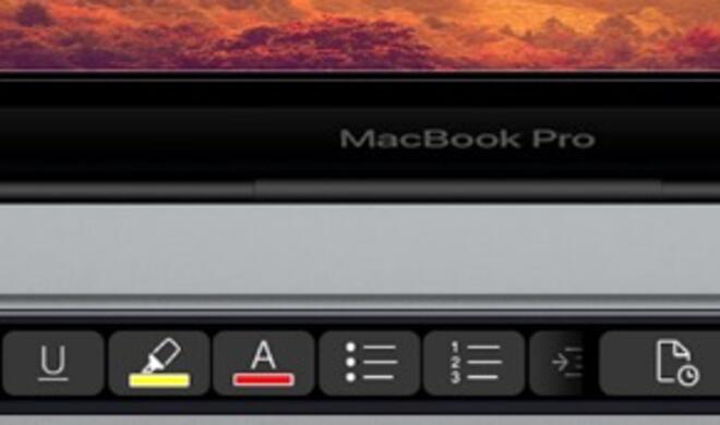Microsoft Word auf dem MacBook Pro mit Touch Bar