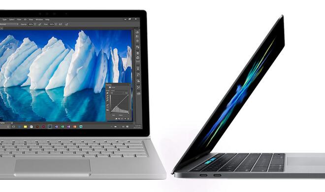 MacBook Pro (rechts) versus Surface Book