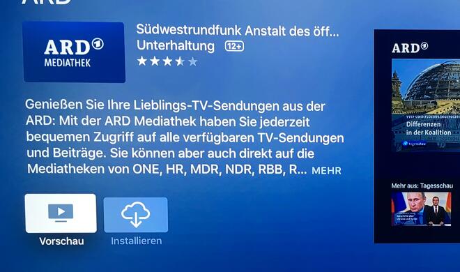 ARD Mediathek auf dem Apple TV 4