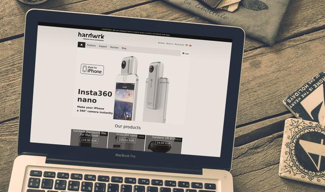 Onlineshop von hardwrk auf dem MacBook