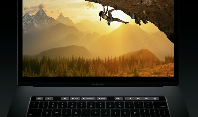 Adobe Photoshop auf einem MacBook Pro mit Touch Bar