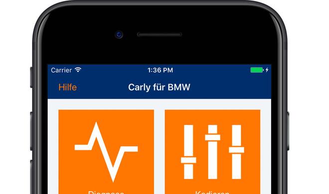 Carly-App-Oberfläche auf dem iPhone