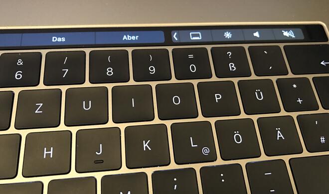 Touch Bar des MacBook Pro mit Control Strip