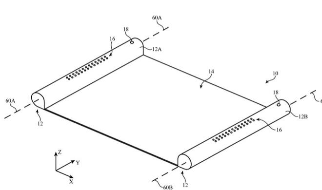 US-Patentantrag 20170060183 - rollbares Display für Apple