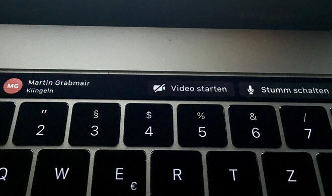 Skype mit Touch-Bar-Unterstützung