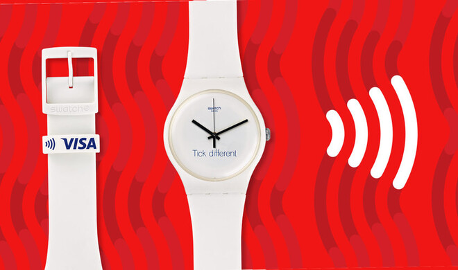 Armbanduhr von Swatch mit dem Slogane „Tick different“