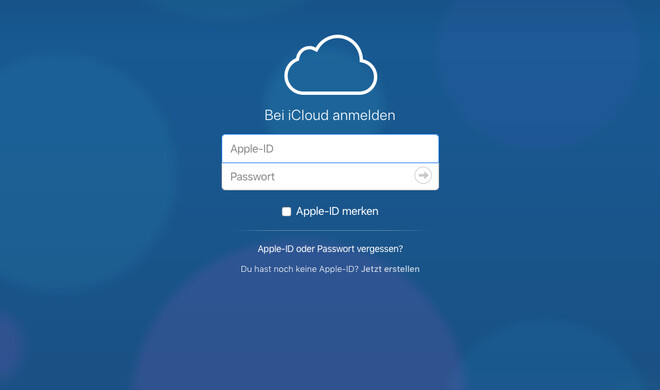 Screenshot zeigt das neue Design von iCloud.com