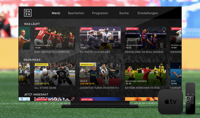 DAZN gibt es ab sofort auch auf dem Apple TV