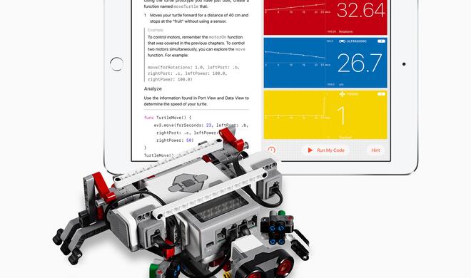 Mit Apples Playgrounds-App lassen sich bald auch LEGO-Mindstorms-Roboter steuern