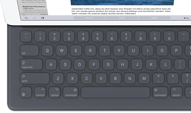 So sieht das Smart Keyboard ohne Trackpad aus