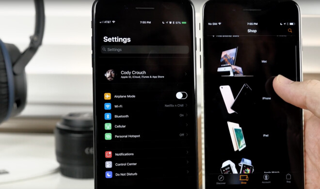 Die neue smarte Farbumkehrung lässt Icons und Fotos unverändert