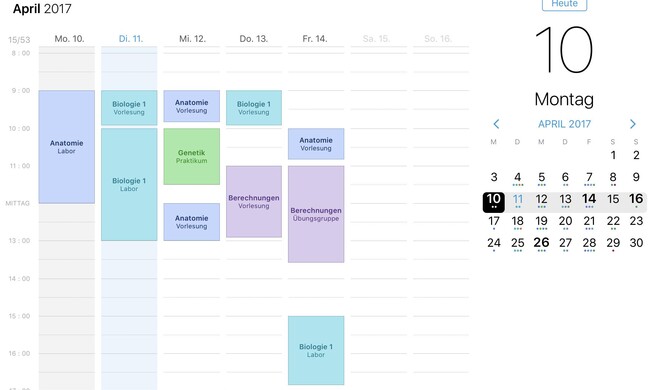 Screenshot aus iStudiezPro