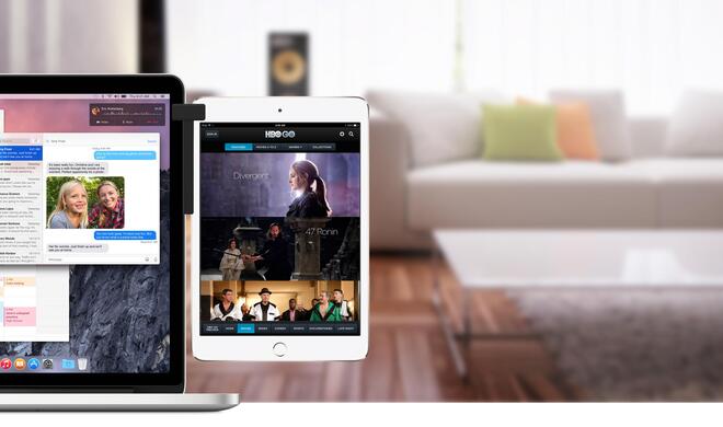Mountie, um das iPad am MacBook-Display zu befestigen