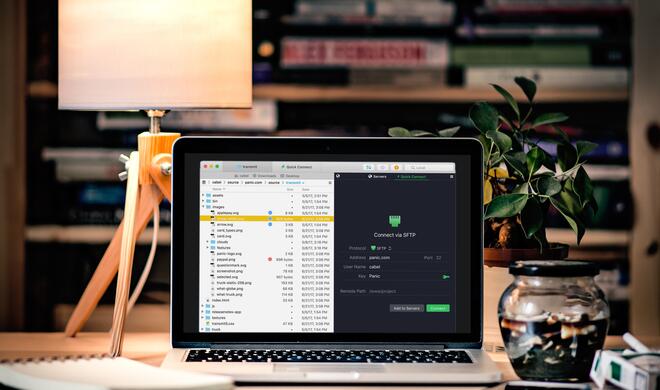 Screenshot von Transmit 5 auf einem MacBook