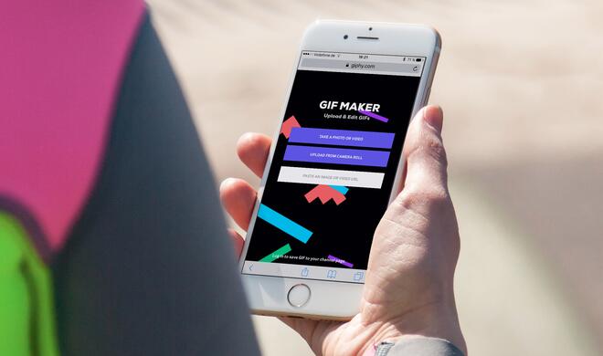 So sieht die Startseite des GIF Makers aus.