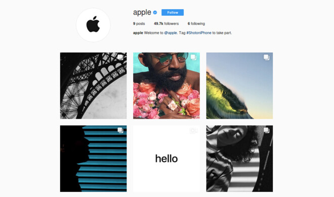 So sieht der neue Instagram-Account von Apple aus