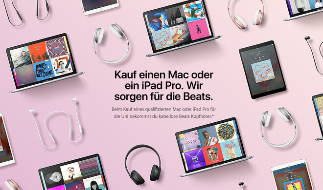 Zu Mac oder iPad gibt es verschiedene Kopfhörermodelle von Beats.