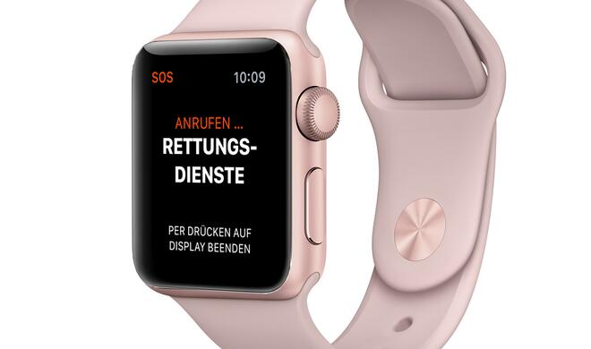 So sieht ein Notruf auf der Apple Watch aus.