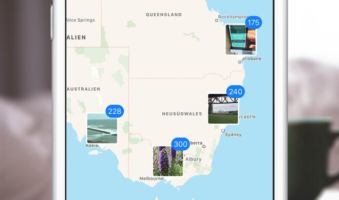 Auf der Karte kann man Fotolocations wiederfinden
