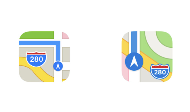 Links das ältere Icon, rechts das neuere. 