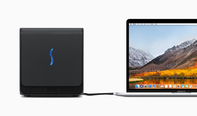 Angebunden wird die eGFX Breakaway Box über Thunderbolt 3