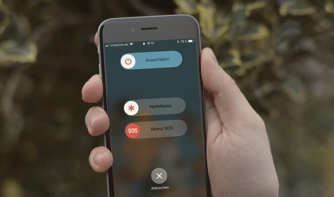 So sieht die neue Notruf SOS-Funktion in iOS 11 aus. TouchID wird dabei ebenfalls deaktiviert.