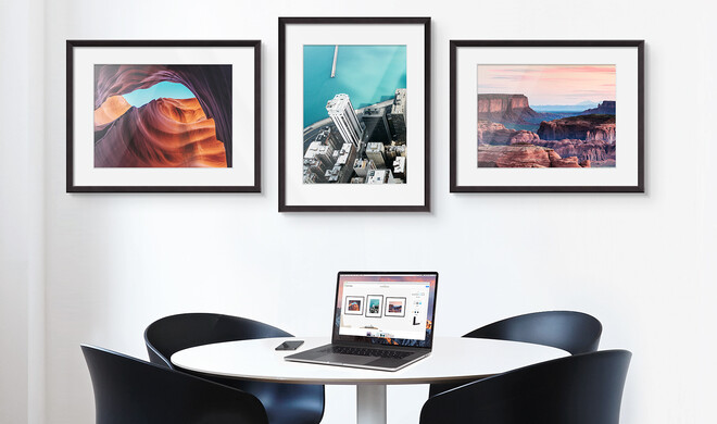 Die Fotos lassen sich auch gleich rahmen