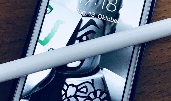 Apple Pencil auf dem iPhone SE