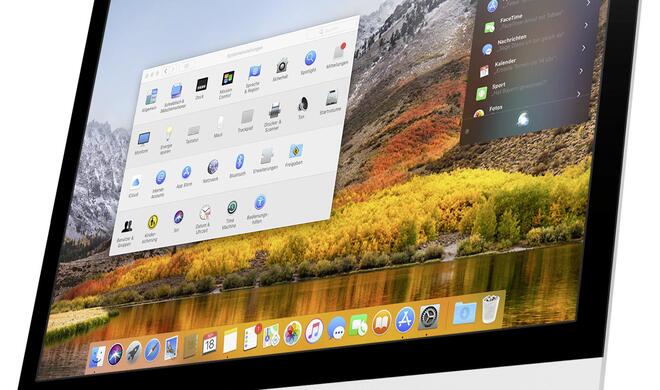 Auf den ersten Blick unterscheidet sich der High-Sierra-Desktop kaum vom Vorgänger. Schaut man genauer hin, fallen doch neue Funktionen und einige veränderte Icons im Dock auf.