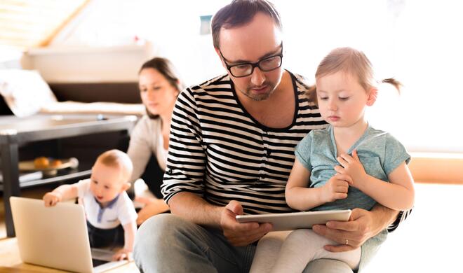 Eine Familie testet den eBlocker