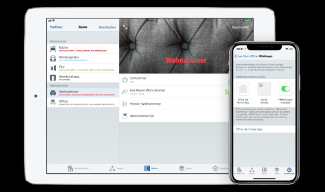 Die Eve-App lässt sich auf iPhone und iPad verwenden