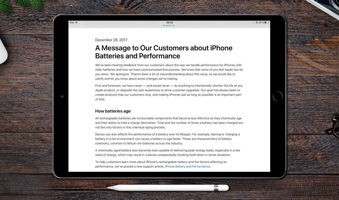 Der Brief richtet sich an alle betroffenen Nutzer eines iPhone 6, 6s oder SE