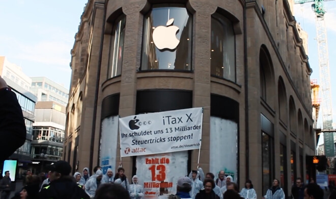 Auch in Köln gab es bereits Proteste von Attac vor einem Apple-Store