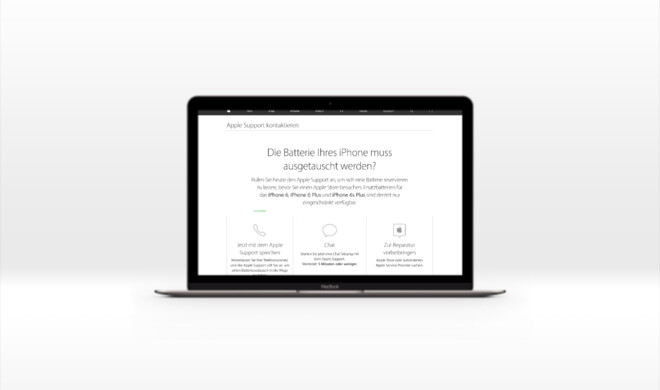 Support-Webseite von Apple
