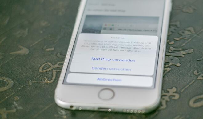 Mail Drop ist bereits seit iOS 9.2 an Bord