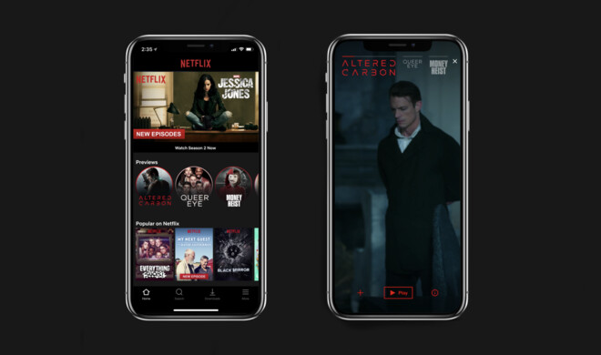 Die neuen Vorschauvideos sind im Hauptmenü als runde Kacheln zu finden