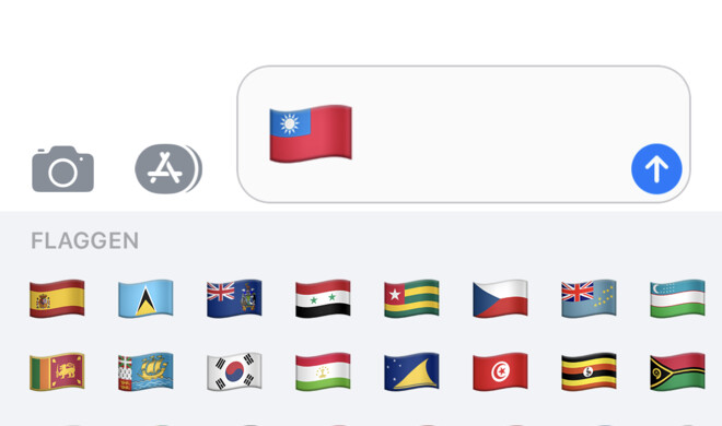 In Deutschland kann die Flagge Taiwans ausgewählt werden - in China nicht