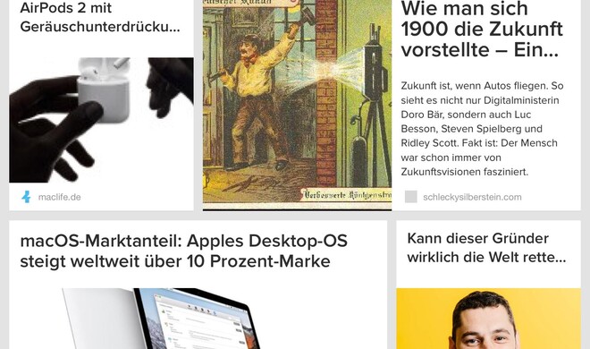 Pocket bemüht sich um eine abwechslungsreiche Magazin-Anmutung.