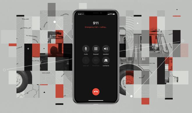 iPhone X ruf den US-Notruf 911 an.