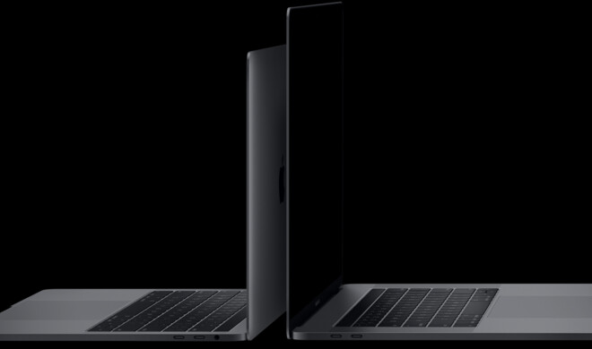 Apple MacBook-Pro-Computer mit Touch Bar und schnellen Thunderbolt-3-Schnittstellen 