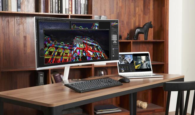 Samsung Monitor CJ791 mit Thunderbolt 3 und 34-Zoll-Curved-QLED