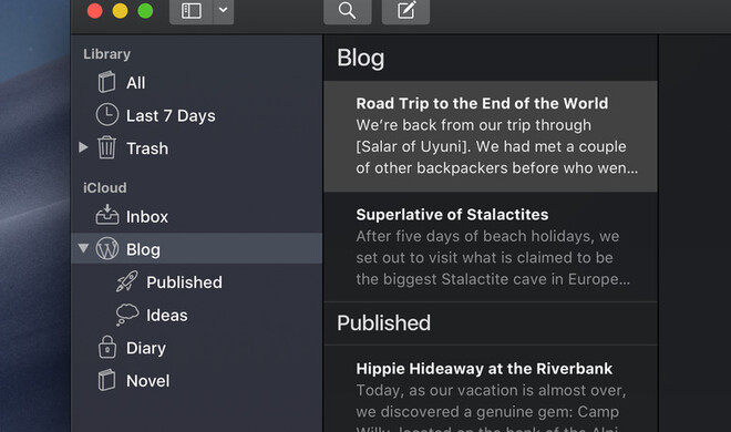 Ulysses bekommt echten dunklen Modus mit macOS Mojave