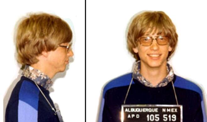 Polizeifoto von Bill Gates (Microsoft) wegen Fahrens ohne Führerschein