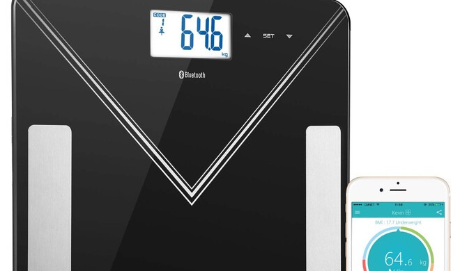 Körperfettwaage mit Support für Apple Heath und Google Fit