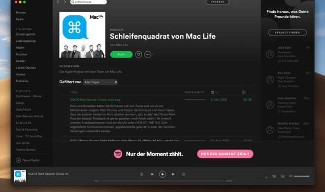 Schleifenquadrat jetzt auch direkt am Mac oder iPhone in der Spotify-App hören