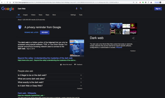 Dark Reader mit Chrome in der Google-Suche