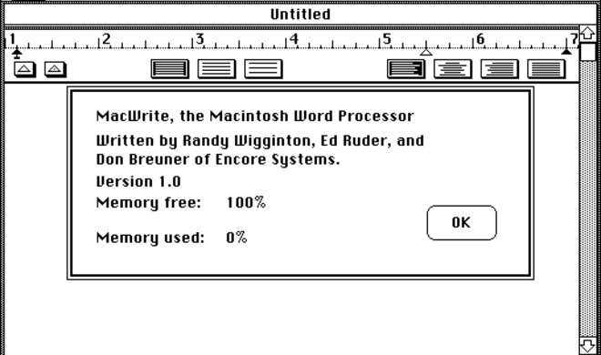 Screenshot aus MacWrite