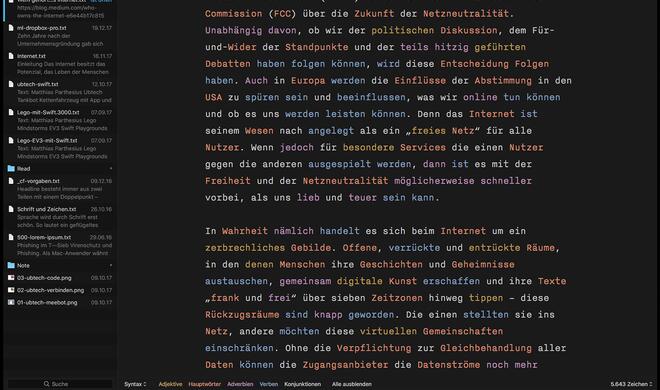 iA Writer auf dem MacBook