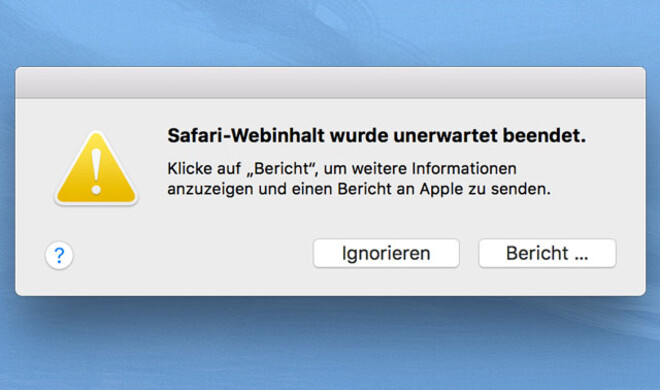Safari wurde unerartet beendet